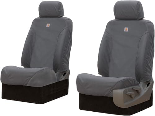 Covercraft Carhartt Super Dux SeatSaver Custom Seat Covers for 2018-25 Jeep Wrangler JL 4-Door & 2020-2025 Gladiator - 1st Row Bucket Seats, Gravel
