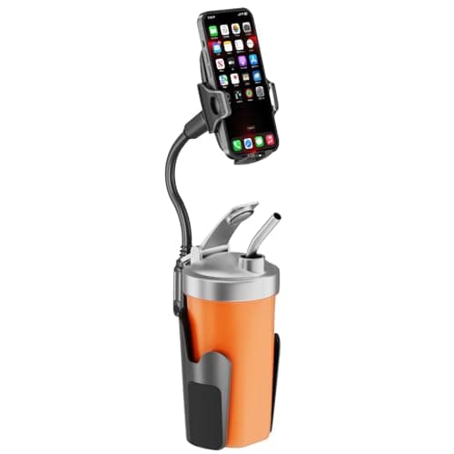 Sosirolo Cup Phone Holder for Car with 360° Adjustable Long Gooseneck, Cell Phone Holder Mount for Car | Truck | Golf Cart Compatible with iPhone & Samsung & All Smartphones