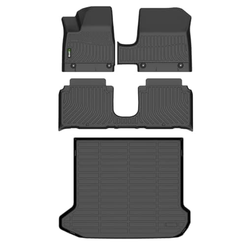 HAFIDI Floor Mats & Cargo Liner Custom for 2025-2026 Hyundai Ioniq 5 Limited (with Sliding Console) All Weather Protection TPE Automotive Floor Liners Fits Front& 2nd Row Set Accessories, Black