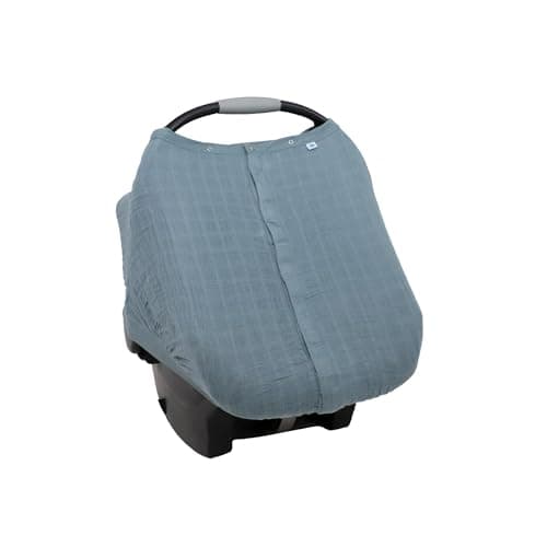 Little Unicorn Baby Car Seat Canopy | Soft & Breathable Muslin Fabric | Magnetic Closure Cover & Universal Fit | for Protection & Privacy | Nursing Cover (Sea)