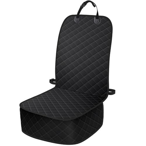 ELONGRIVER Dog Car Seat Covers, Waterproof Front Seat Cover for Dogs, Scratch-Proof, Nonslip Pet Passenger Seat Cover Protector, Universal Fit for Cars Trucks SUVs, Standard Size, Black