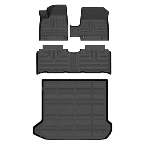 AZYT® Floor Mats & Cargo Liner Set for 2025 2026 Hyundai Ioniq 5 with Unmovable Console All Weather Automotive TPE Floor Liners Set Anti-Slip Waterproof Accessories - Black