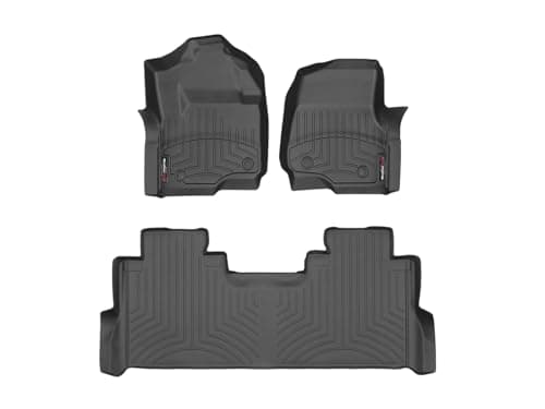 WeatherTech Custom Fit FloorLiners for Ford Super Duty, Super Duty, Super Duty - 1st & 2nd Row (441012-1-3), Black