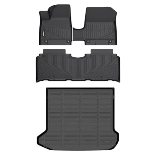 HAFIDI Floor Mats & Cargo Liner Custom for 2025 2026 Hyundai Ioniq 5 with Fixed Console(Not for Limited/N Models), All Weather TPE Automotive Floor Liners Fits Front& 2nd Row Set Accessories, Black