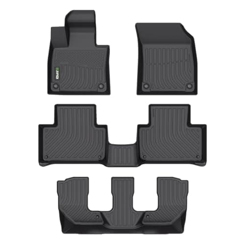 HAFIDI® Floor Mats Fit for 2021-2026 Volvo XC90 Recharge 7 Seats All Weather Protection TPE Anti-Slip Automotive Floor Liners, Fits 1st & 2nd & 3rd Row Full Set Custom Accessories, Black