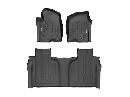 WeatherTech Custom Fit FloorLiners for Chevrolet Silverado 1500, Sierra 1500 Limited, Silverado 2500HD/3500HD - 1st & 2nd Row (441436-1-3), Black