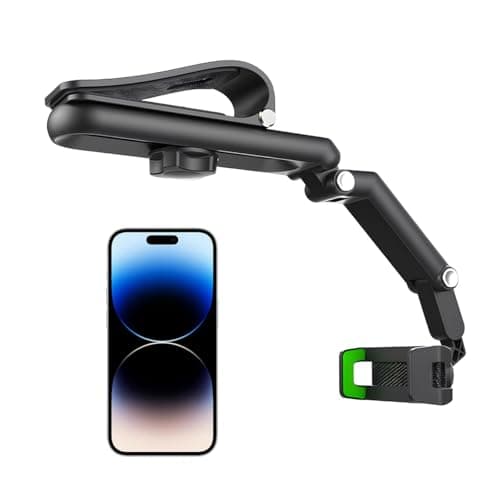 Gasedin Rotatable and Retractable Car Phone Holder - 1080 Multifunction Sun Visor Universal 360 Rotating Cell Phone Holder Mobile Mount for Vehicle Rear View Mirror