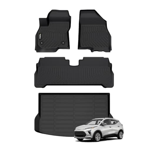 Wailtnb All-Weather Car Floor Mats & Cargo Liner Set Custom for Chevrolet Bolt EUV 2022 2023 2024,TPE Rubber Trunk Floor Mat Interior 2022 2023 Chevy Bolt EUV Accessories - Black
