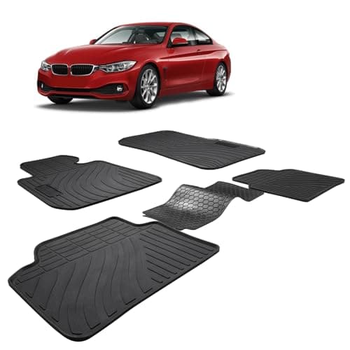 Spurtar Car Floor Mat Fit for BMW 3/4 Series F30 F31 F32 F33 F36 320i 328i 335i 2012 2013 2014 2015 2016 2017 2018 2019, Rubber Car Floor Mats with 3D Edge All Weather Protector