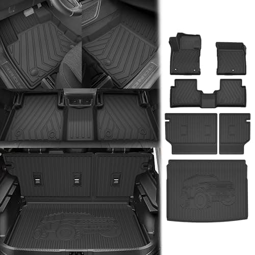 Floor Mats for Ford Bronco Sport Only 2021 2022 2023 2024 2025 2026 TPE Rubber Automotive Cargo Mats All Weather Protection Mat Heavy Duty Backrest Liner Black