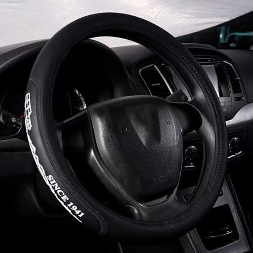 Car Leather Steering Wheel Cover 15inch Microfiber- Soft & Breathable & Silicone Anti Slip Auto Steering Wheel Wrap fit for Wrangler
