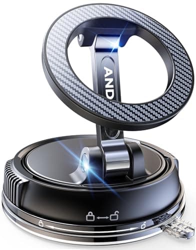 ANDERY Car Phone Holder for Magsafe [78+LBS Strongest Suction & 2400gf Magnetic] 360° Adjustable Car Phone Mount, Phone Holders for Your Car for iPhone 17-12 Pro Max Plus Air, Carbon Fiber