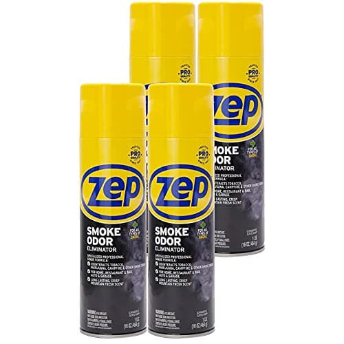 Zep Smoke Odor Eliminator Aerosol, Clear, 16 oz (Pack of 4) ZUSOE16 - Eliminate Cannabis (Marijuana) and Tobacco Odors
