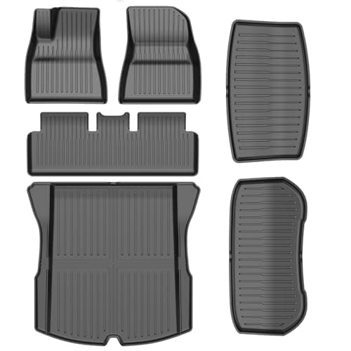 6PCS All-Weather TPE Floor Mats & Cargo Liner Set - Compatible with 2024-2026 Model 3 Highland/Standard | Custom Fit Anti-Slip Interior Protection