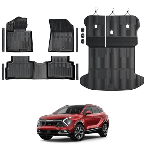 GALVAGNITE Floor Mats for Kia Sportage Gas 2023-2026, All Weather Floor Mats Trunk Cargo Liner with Backrest Protectors Accessories, Full Coverage Set (Not fit Hybrid)