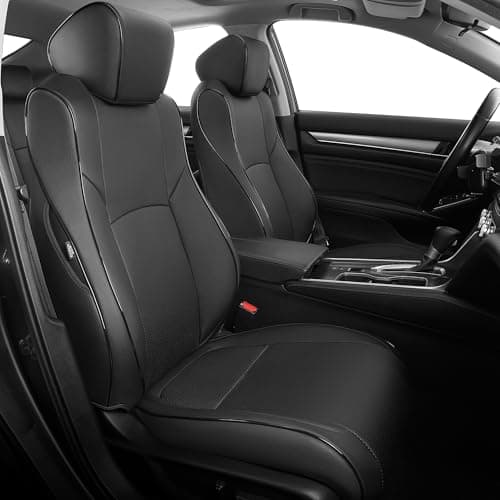 AOMSAZTO Custom Fit Car Seat Covers for Honda Accord LX 2018 2019 2020 2021 2022 Full Set Faux Leather Black