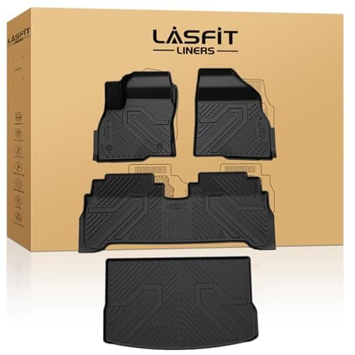 LASFIT Floor Mats & Cargo Liner for Chevy Bolt EV 2027/Bolt EUV 2022-2023 (Not EV), All Weather TPE Custom Fit Floor Mats for Car, Car Mats for Chevy Bolt EUV Accessories (Fit in Upper Position)