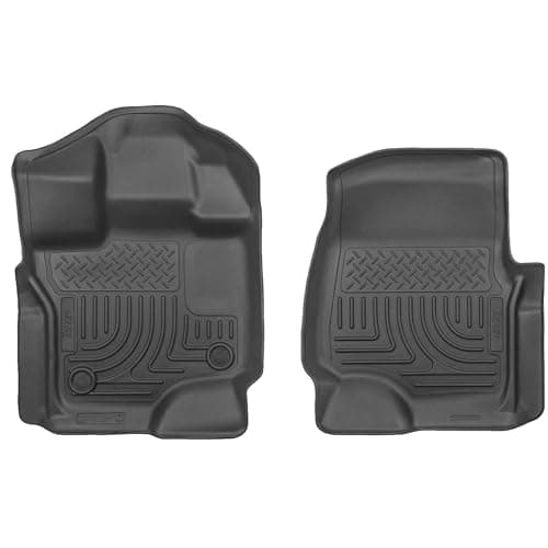 Husky Liners Weatherbeater Floor Mats | Fits 2015-2026 Ford F-150, 22-25 Lightning, SuperCrew (Crew Cab) & SuperCab (EXT Cab) | Front Row, 2-pc Black - 18361