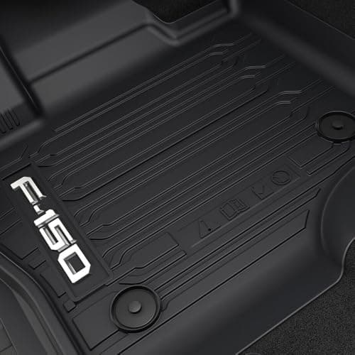 Ford Genuine OEM All Weather Floor Mat Set for Ford F-150 SuperCrew with Carpet Floor Without Lockable Under Seat Storage | 3 Piece Black Set Fits 2015-2026 | ML3Z1613300AA