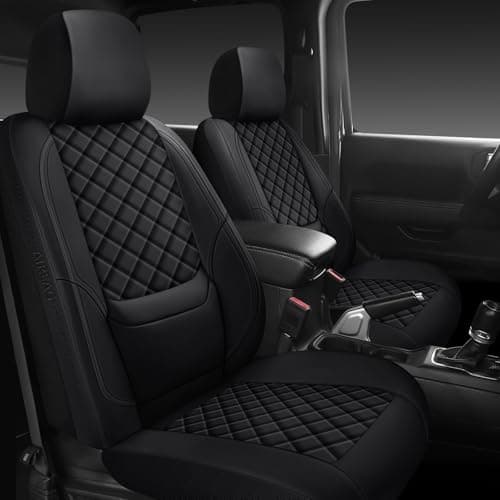 WENNFOUR Wrangler Seat Covers 2007-2026 Full Set, Waterproof Leather Interior Sets with Lumbar Support Custom Fit for Jeep Wrangler JK JL 4 Door Unlimited Sahara/Sport/Rubicon X 392 Willys, Black