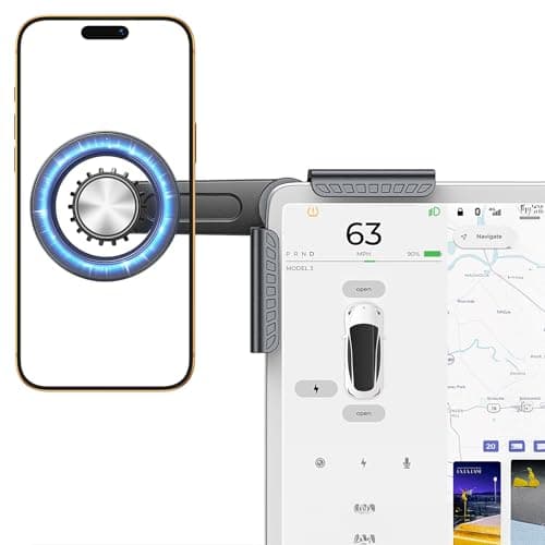 Lantazi for Magsafe Car Mount, Tesla Phone Mount for Car【20 Strong Magnets】Magnetic Phone Holder for Car Tesla Phone Holder Model Y/3/S/X Accessories, No Glue Required, for iPhone 17 Pro Max 16 15 14
