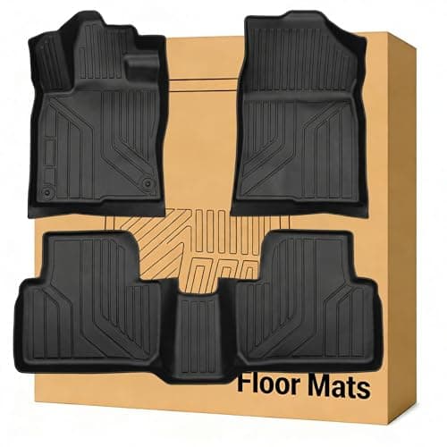 Floor Mats Compatible with 2016-2021 Honda Civic Sedan，All Weather Waterproof Durable Anti-Slip Odorless Custom-fit Front Rear Rows Full Set Carpet Protection TPE Liner