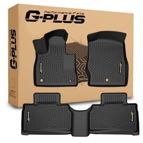 G-PLUS Floor Mats Fit for Ford Explorer 2020 2021 2022 2023 2024 2025 TPE Custom Fit All Weather Protection 1st & 2nd Row Floor Liner Accessories,Black Car Mats
