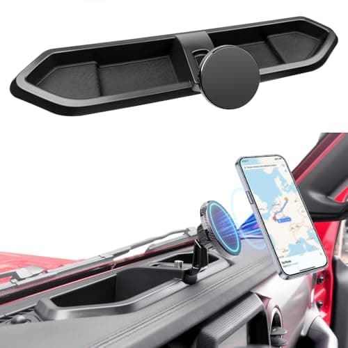 Utiiy Magnetic Phone Mount Holder Fit for 2018-2023 Jeep Wrangler JL JLU&Gladiator JT Car Dashboard Multi-Mount Phone Holder Dash Tray for 2023 Jeep JL/JT Accessories(2018-2023 4X4, Not for 4XE)