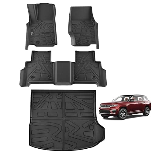 KARPAL Floor Mats & Cargo Liner for 2022-2025 2026 Jeep Grand Cherokee WL (Include 4xe, Not for WK2 or WL75) 5-Seat Only, All Weather TPE Custom Fit Floor Liners Car Mats Accessories