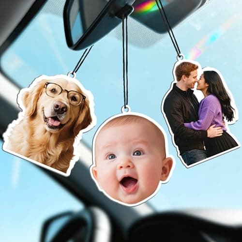Bemaystar Custom Air Fresheners with Picture - Personalized Air Freshener for Car,Custom Double Sided Air Freshener for Wardrobe Bathroom Hanging Ornaments (Irregular Shape)