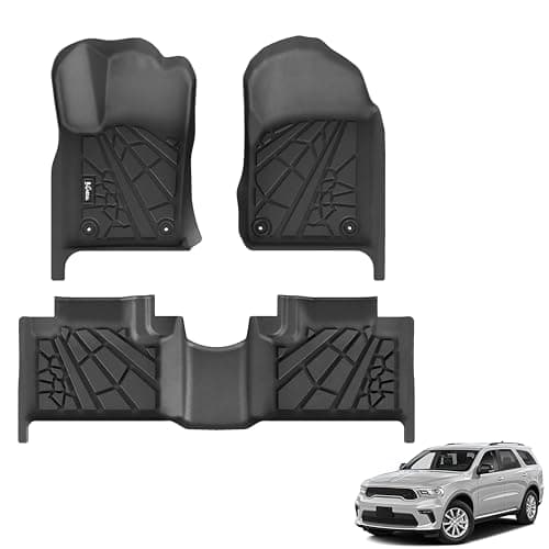 KARPAL Floor Mats for Dodge Durango 2016-2026 / Jeep Grand Cherokee 2016-2021, All Weather TPE Custom Fit Floor Liners Car Mats Accessories, Front & 2nd Row