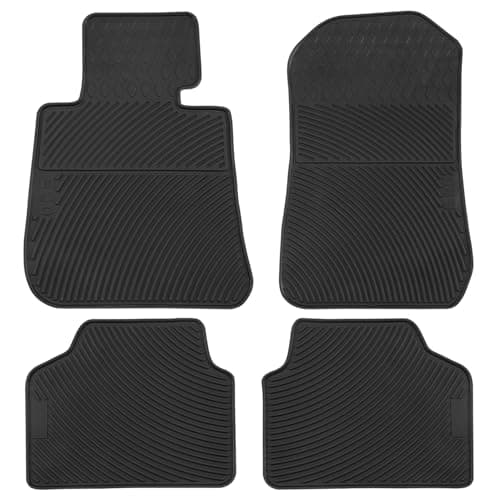 Matericuo Car Floor Mats Custom Fit for BMW 3 Series 325i/328i/330i/335i E90 E91 E92 2006-2011 Full Black Rubber Auto Liner Mats All Weather Protection Heavy Duty Odorless