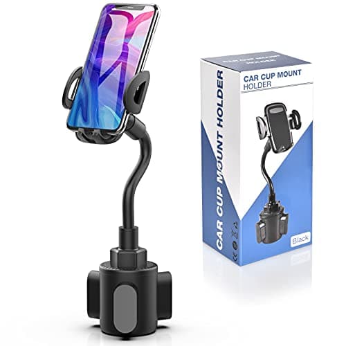 Phone Holders for Your Car, Cup Holder Phone Mount, Universal Adjustable Gooseneck Cup Holder Cradle Car Mount for iPhone 17/16/15/14/13/12/11/Pro Max/X/Xs/XsMax/8/8Plus,Samsung,Huawei,LG, Sony(Black)