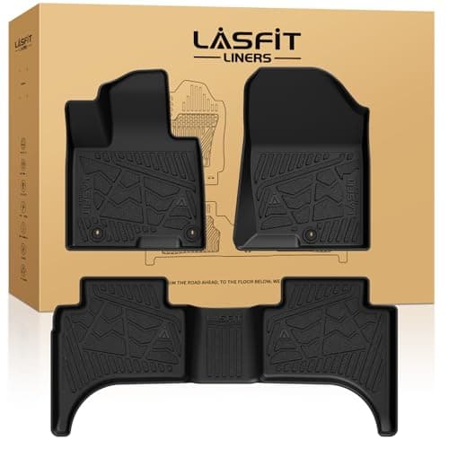 LASFIT Floor Mats for Hyundai Santa Cruz 2026 2025 2024 2023 2022, Custom Fit TPE All Weather Floor Liners 1st & 2nd Row Car Mats Accessoires for Hyundai Santa Cruz 2022-2026, Black