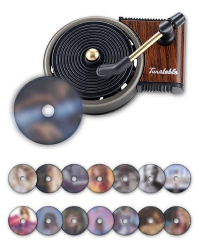 BOCACUE Record Player Car Air Freshener Vent Clip with 15pcs Refill Pads, Retro Ocean Breeze Aromatherapy Diffuser for Taylor Merch Gift, Air Freshener Car Decor Accessories, Music Lovers Gifts
