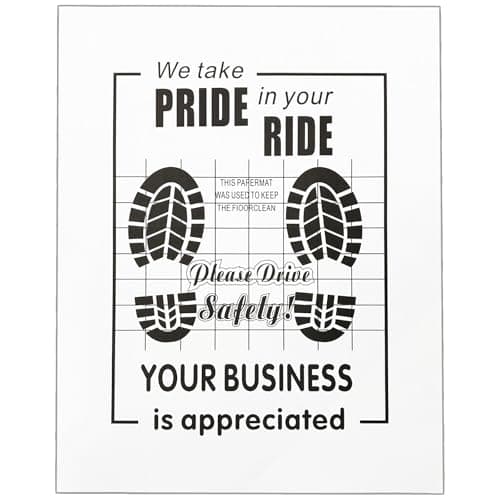 White Car Paper Floor Mats,100Pcs Vehicles Disposable Floor Pads,Temporary Cars Floor Protector,Automotive Mat Covers Protector,Waterproof Car Foot Pads Protective Papers,16x20inch (New Packaging