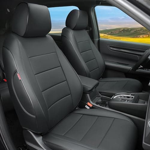 Lolcar CRV Seat Covers Custom Fit for Honda CRV 2023 2024 2025 2026 Leather Car Seat Cover Full Set for Trucks SUV,Waterproof Car Seat Cushion,Faux Leather (Black)