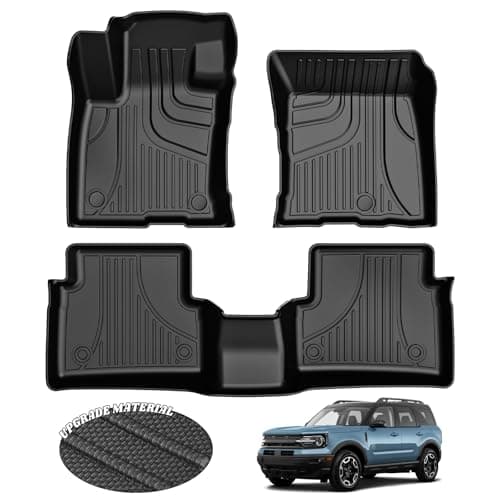 AOMSAZTO Floor Mats for Ford Bronco Sport 2021 2022 2023 2024 2025 2026-1st & 2nd Row All Weather Protection Car Floor Liners Waterproof Mats