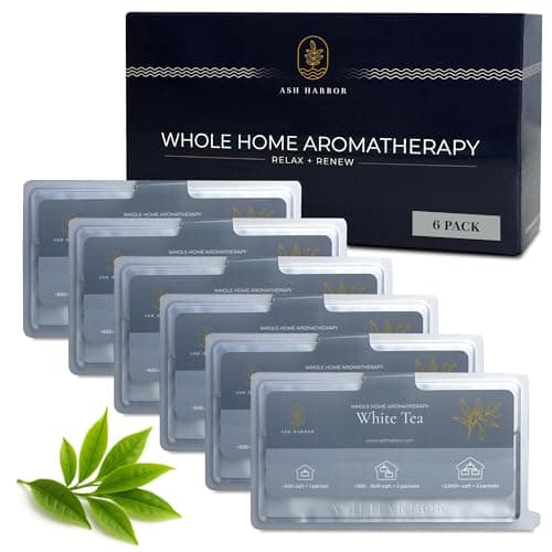 White Tea Whole Home Air Freshener System - Whole House Air Freshener for HVAC Filter - Scented Filters for Home - HVAC Duct Odor Eliminator - Filter Fresh 6 Pack by Ash Harbor