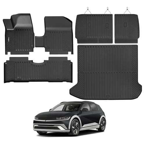 Bingoliner Floor Mats for 2025 2026 Hyundai Ioniq 5 All Weather Interior Protector Floor Mats & Trunk Mat & Backrest Mat for Hyundai Ioniq 5 Car Accessories Floor Liner