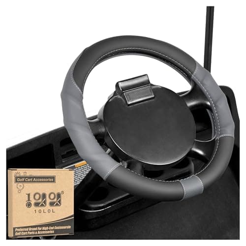 10L0L Golf Cart Steering Wheel Cover-13 Soft and Breathable Anti Slip Leather Steering Wheel Cover,Feels Good in Handling- for EZGO TXT & RXV