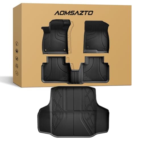 All Weather Floor Mats and Cargo Liner Fit for 2018-2022 Honda Accord Sedan, Custom Fit Floor Liners and Cargo Mat for Accord (Include Hybrid),1st 2nd Row Car Mats & Trunk Mat Full Set,Black
