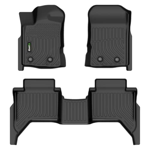 HAFIDI Floor Mats Custom for Ford Ranger SuperCrew Cab 2019-2023 All Weather Protection TPE Heavy Duty Non-Slip Automotive Floor Liners Fits Front& 2nd Row Full Set Accessories, Black