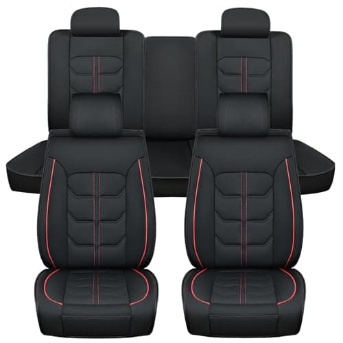 Nilight Car Seat Covers Custom Fit 2007-2024 Jeep Wrangler JK JL 4-Door Waterproof Faux Leather Cushion Full Set with Split Bench 40/60 for Unlimited Sahara Rubicon Willys Chief Moab