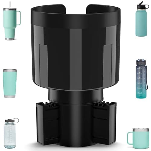 TYKOR Car Cup Holder Expander Adapter with Offset Base, Cup Holder Extender for Car Compatible with Yeti 14/24/36oz, Hydro Flasks 32/40oz, Other Large Water Bottles and Mugs in 3.2"-4.0"