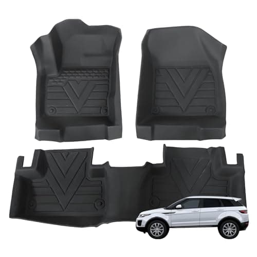 Priprilod Floor Mats Fit for Land Rover Range Rover Evoque 2012-2019 All Weather Protector TPE Floor Liners Custom Fit Car Mats Non-Slip
