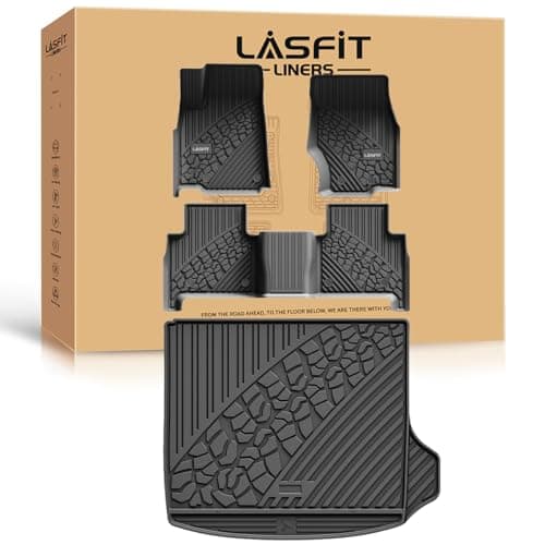 LASFIT Floor Mats & Trunk Mat for Jeep Grand Cherokee WL 2022-2025 2026 5-Seat (Include 4xe, NOT for L), All Weather TPE Custom Fit Car Mats Floor Liners Cargo Liner Cargo Mat Black