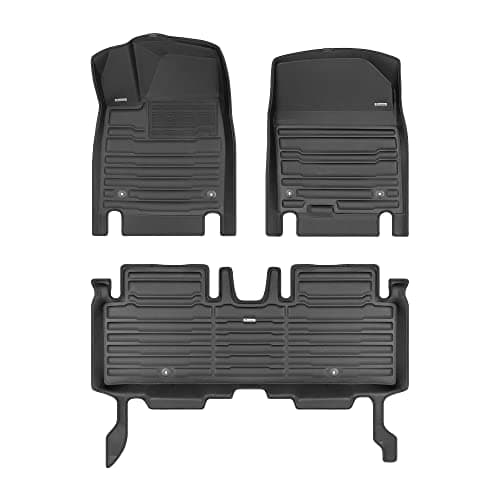TuxMat - for Kia EV6 2022-2024 Models - Custom Car Mats - Maximum Coverage, All Weather, Laser Measured - This Full Set Includes 1st and 2nd Rows Black