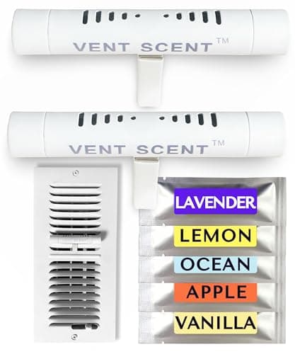 Vent Scent Whole Home Air Freshener | 10 Scented Sticks Included | Passive Essential Oil Diffuser | Easier Placement Than HVAC Furnace Filter or AC | Adjustable House Freshener & Fragrance System