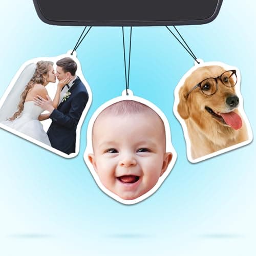 CDBUY Custom Air Fresheners with Picture - Personalized Double Sided Photo Air Freshener, Customized Air Freshener for Car Wardrobe Bathroom Hanging Ornaments (A5-Irregular Shape)